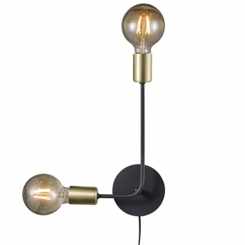 Lampes Vintages & Rétros-Luminaires Nordlux Applique murale Nordlux JOSEFINE Noir, 2 lumières