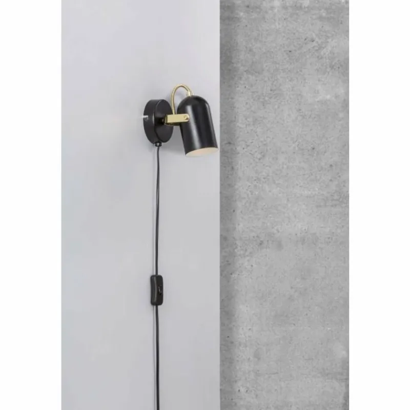 Lampes Industrielles-Luminaires Nordlux Applique murale Nordlux LOTUS Laiton, Noir, 1 lumière