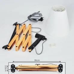 Lampes Industrielles-hofstein Applique murale Norfolk Bois clair, Noir, 1 lumière