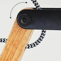 Lampes Industrielles-hofstein Applique murale Norfolk Bois clair, Noir, 1 lumière