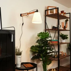 hofstein Applique murale Norfolk Bois clair, Noir, 1 lumière