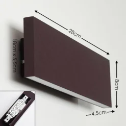 hofstein Applique murale Obion LED Rouille, 2 lumières