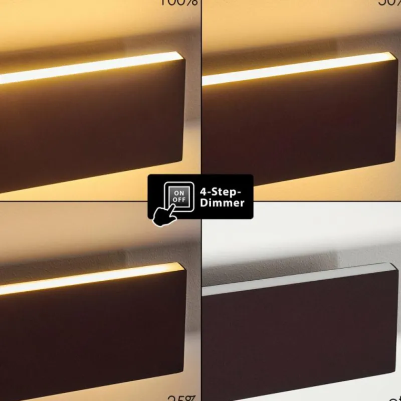 hofstein Applique murale Obion LED Rouille, 2 lumières