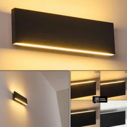 hofstein Applique murale Obion LED Anthracite, 2 lumières