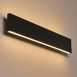 hofstein Applique murale Obion LED Noir, 2 lumières