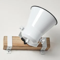 Luminaires Rustiques-hofstein Applique murale Oksbol Bois foncé, Blanc, 1 lumière