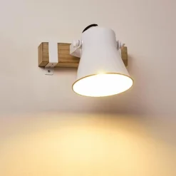 Luminaires Rustiques-hofstein Applique murale Oksbol Bois foncé, Blanc, 1 lumière