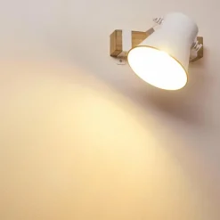 Luminaires Rustiques-hofstein Applique murale Oksbol Bois foncé, Blanc, 1 lumière