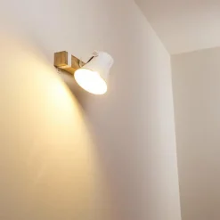 Luminaires Rustiques-hofstein Applique murale Oksbol Bois foncé, Blanc, 1 lumière