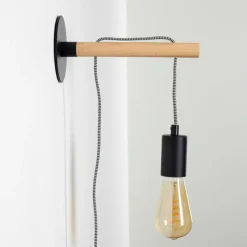 Lampes Vintages & Rétros-hofstein Applique murale Okseoer Brun clair, Noir, 1 lumière