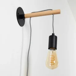 Lampes Vintages & Rétros-hofstein Applique murale Okseoer Brun clair, Noir, 1 lumière