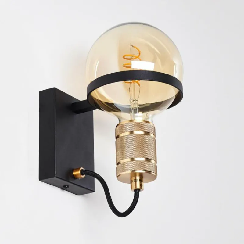 Lampes Dorées-hofstein Applique murale Okudari Noir doré, 1 lumière