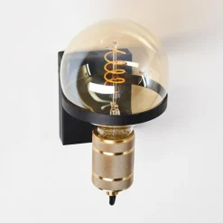 Lampes Dorées-hofstein Applique murale Okudari Noir doré, 1 lumière