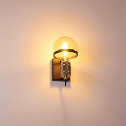 Lampes Dorées-hofstein Applique murale Okudari Noir doré, 1 lumière