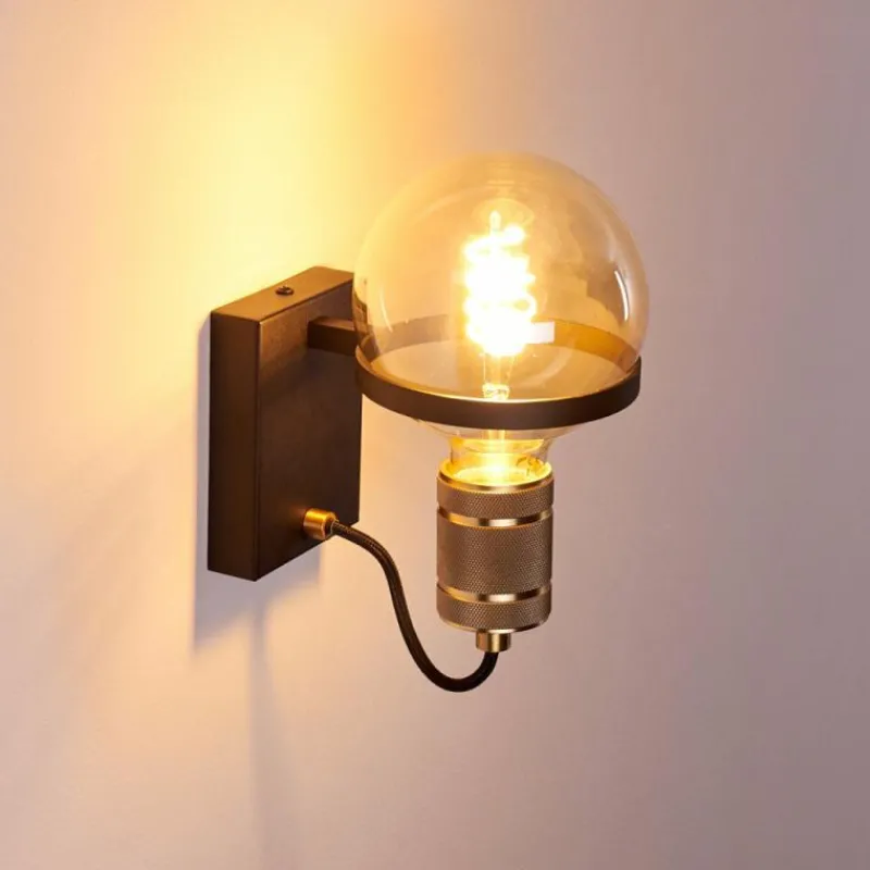 Lampes Dorées-hofstein Applique murale Okudari Noir doré, 1 lumière