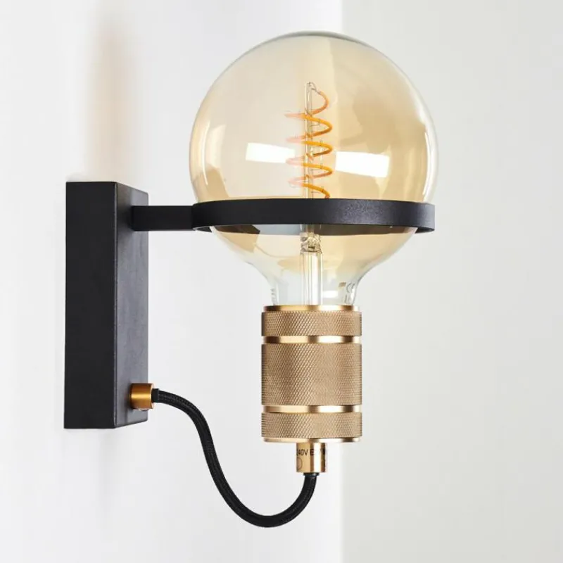 Lampes Dorées-hofstein Applique murale Okudari Noir doré, 1 lumière