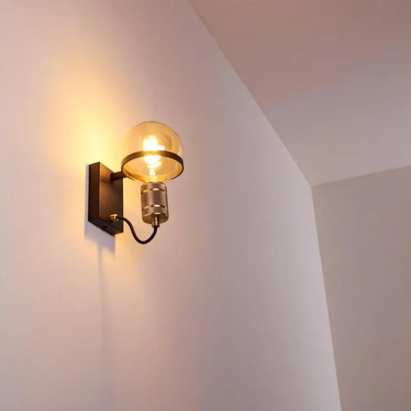 Lampes Dorées-hofstein Applique murale Okudari Noir doré, 1 lumière