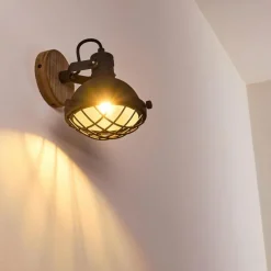 Lampes En Bois-hofstein Applique murale Onsala Brun, Noir, 1 lumière
