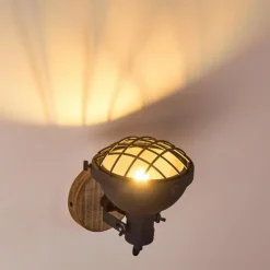 Lampes En Bois-hofstein Applique murale Onsala Brun, Noir, 1 lumière