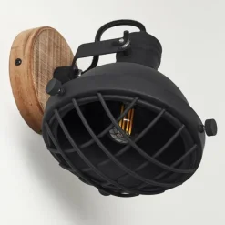 Lampes En Bois-hofstein Applique murale Onsala Brun, Noir, 1 lumière