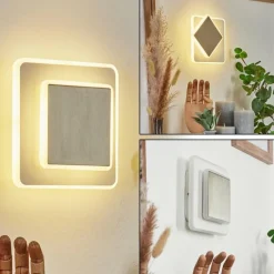 hofstein Applique murale Orchaise LED Nickel mat, Blanc, 1 lumière