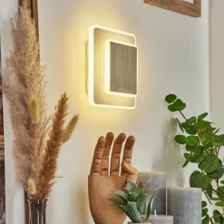 hofstein Applique murale Orchaise LED Nickel mat, Blanc, 1 lumière