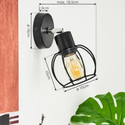 hofstein Applique murale Orkanger Chrome, Noir, 1 lumière* Appliques