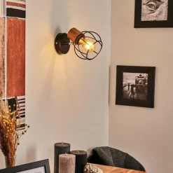 Lampes Vintages & Rétros-hofstein Applique murale Orkanger Chrome, Écru, Noir, 1 lumière