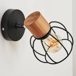 Lampes Vintages & Rétros-hofstein Applique murale Orkanger Chrome, Écru, Noir, 1 lumière