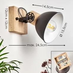 Luminaires Rustiques-hofstein Applique murale Orny Anthracite, 1 lumière