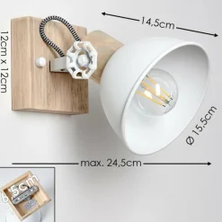 Lampes Vintages & Rétros-hofstein Applique murale Orny Bois clair, 1 lumière