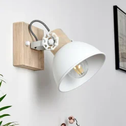 Lampes Vintages & Rétros-hofstein Applique murale Orny Bois clair, 1 lumière