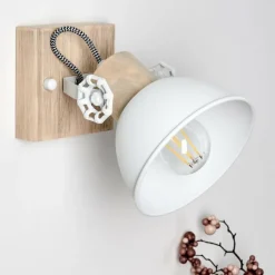 Lampes Vintages & Rétros-hofstein Applique murale Orny Bois clair, 1 lumière