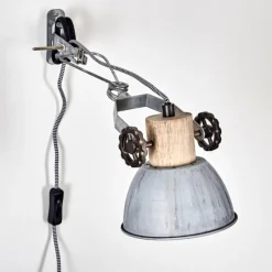 Lampes Vintages & Rétros-hofstein Applique murale Orny Bois clair, Argenté, 1 lumière