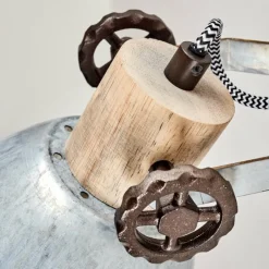 Lampes Industrielles-hofstein Applique murale Orny Bois clair, Argenté, 1 lumière