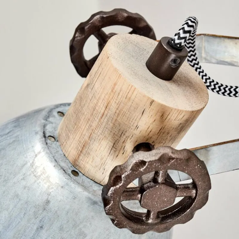 Lampes Industrielles-hofstein Applique murale Orny Bois clair, Argenté, 1 lumière