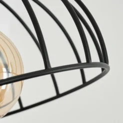 Lampes Industrielles-hofstein Applique murale Orny Bois foncé, Noir, 1 lumière