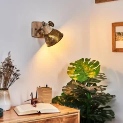 Lampes Dorées-hofstein Applique murale Orny Bronze, Bois clair, 1 lumière