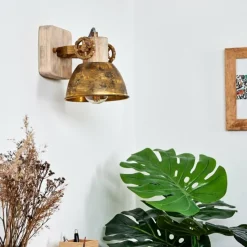 Lampes Dorées-hofstein Applique murale Orny Bronze, Bois clair, 1 lumière