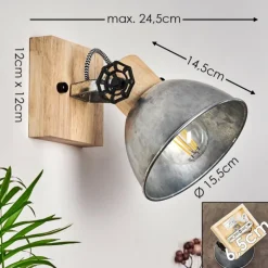 Lampes Industrielles-hofstein Applique murale Orny Brun, Zingué, 1 lumière