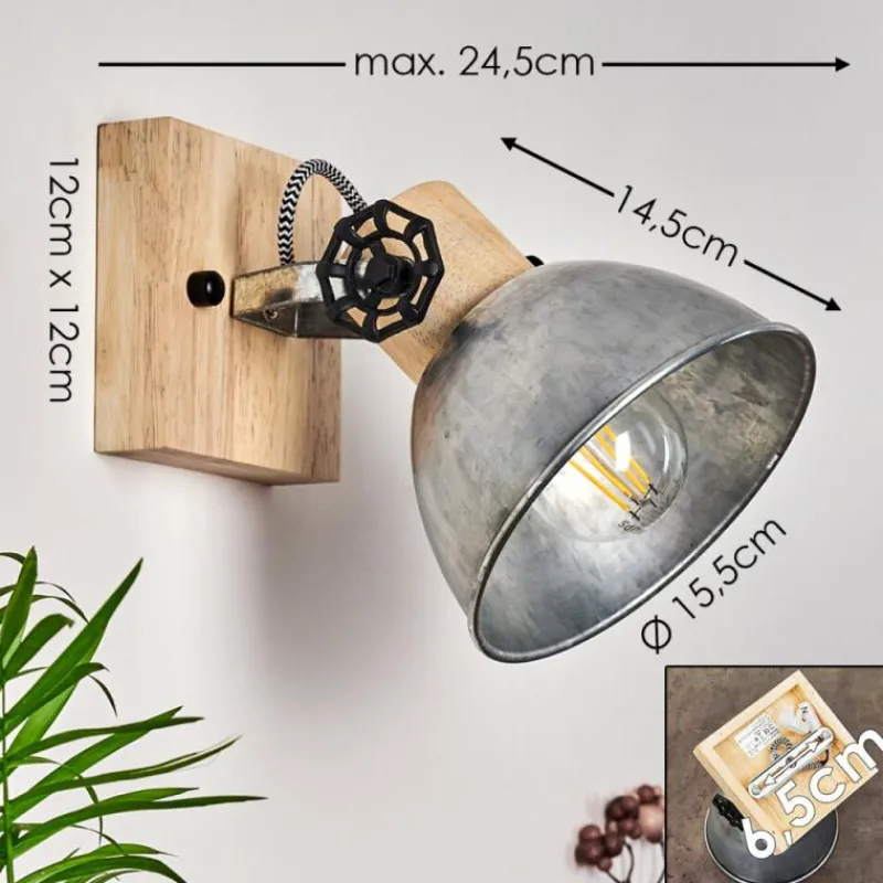 Lampes Industrielles-hofstein Applique murale Orny Brun, Zingué, 1 lumière