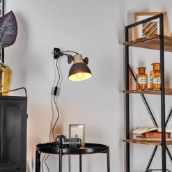 Lampes Industrielles-hofstein Applique murale Orny Brun, Bois clair, 1 lumière