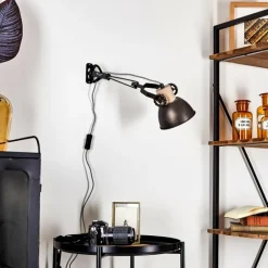 Lampes Industrielles-hofstein Applique murale Orny Brun, Bois clair, 1 lumière