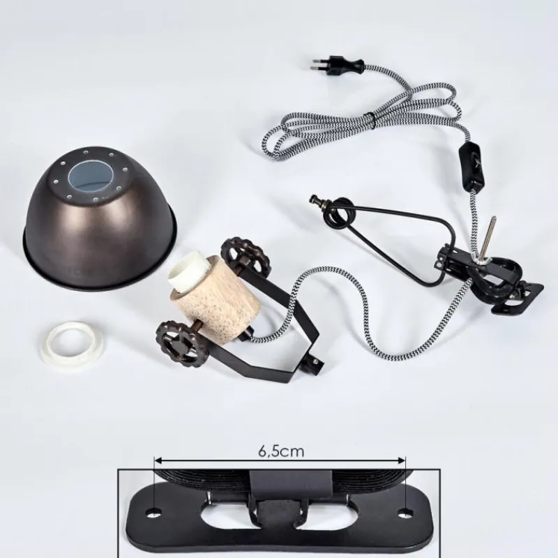 Lampes Industrielles-hofstein Applique murale Orny Brun, Bois clair, 1 lumière