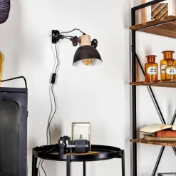 Lampes Industrielles-hofstein Applique murale Orny Brun, Bois clair, 1 lumière