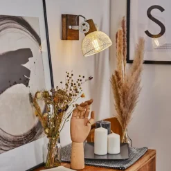 Lampes Industrielles-hofstein Applique murale Orny Brun, Blanc, 1 lumière