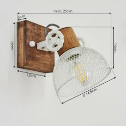 Lampes Industrielles-hofstein Applique murale Orny Brun, Blanc, 1 lumière