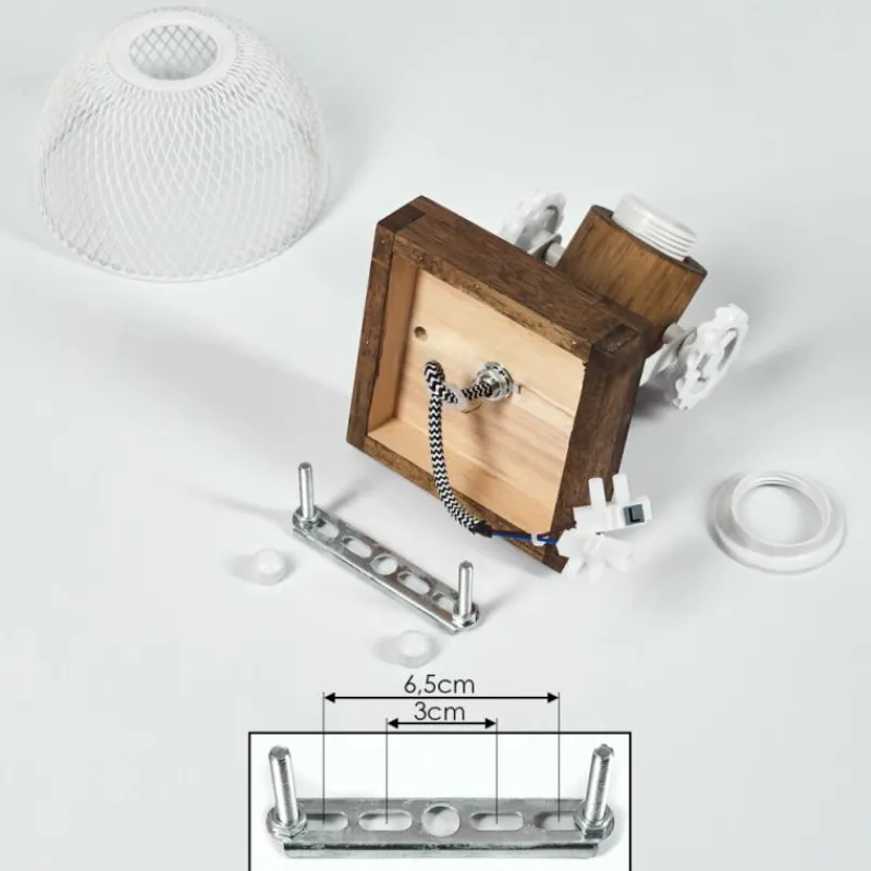 Lampes Industrielles-hofstein Applique murale Orny Brun, Blanc, 1 lumière