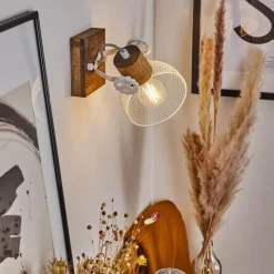 Lampes Industrielles-hofstein Applique murale Orny Brun, Blanc, 1 lumière