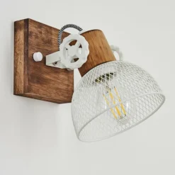 Lampes Industrielles-hofstein Applique murale Orny Brun, Blanc, 1 lumière